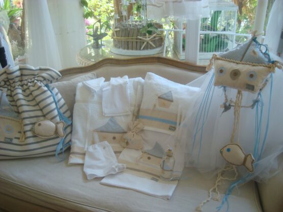 Boys Baptism Package "Boat with Stripes"